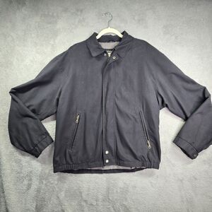 Vintage Newport Harbor Men's Large Jacket Black Lined Pockets Full Zip